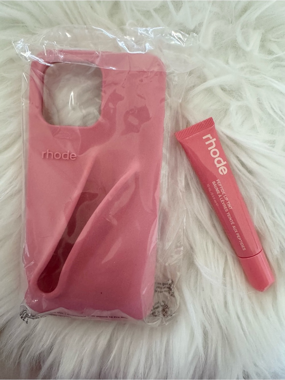 rhode Pink Silicone Phone Case with lip tint sweet pea-  BNIB!!